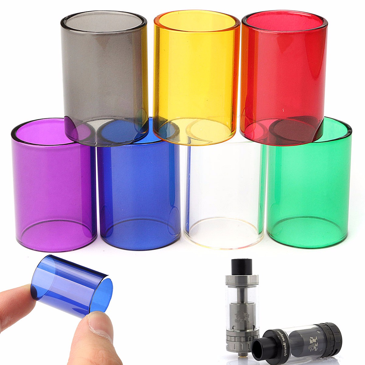 Replacement-Transparent-Pyrex-Glass-Tube-Cap-Tank-for-GeekVape-22mm-RTA-7-Colors-1190020