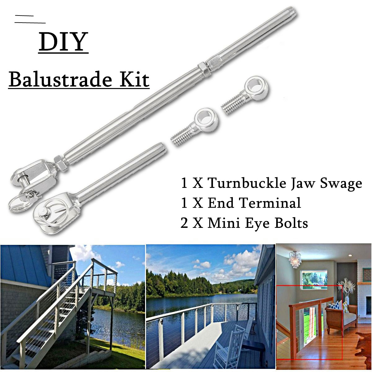 Steel-Wire-Rope-Balustrade-Kit-Jaw-Swage-Fork-Eye-Bolt-Terminal-Turnbuckle-Saddle-1320394