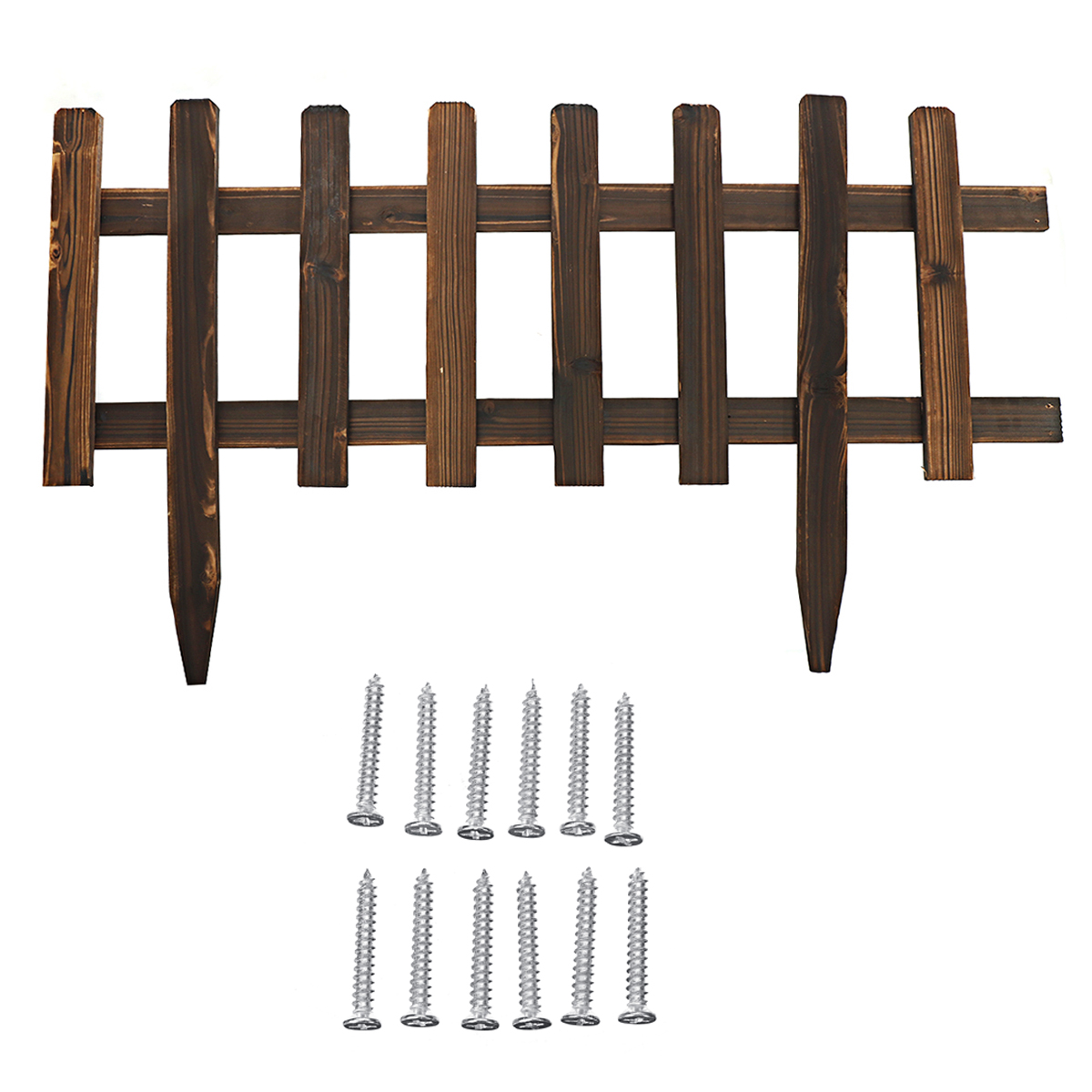 Wooden-Picket-Fence-Garden-Lawn-Edging-Yard-Outdoor-Weatherproof-Impregnation-1694203