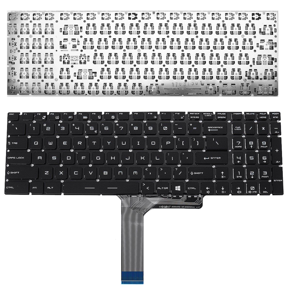 MSI-Steelseries-GL62-GL72-PC-Replacement-Gaming-Keyboard-US-No-Backlit-Frame-White-Print-1636103