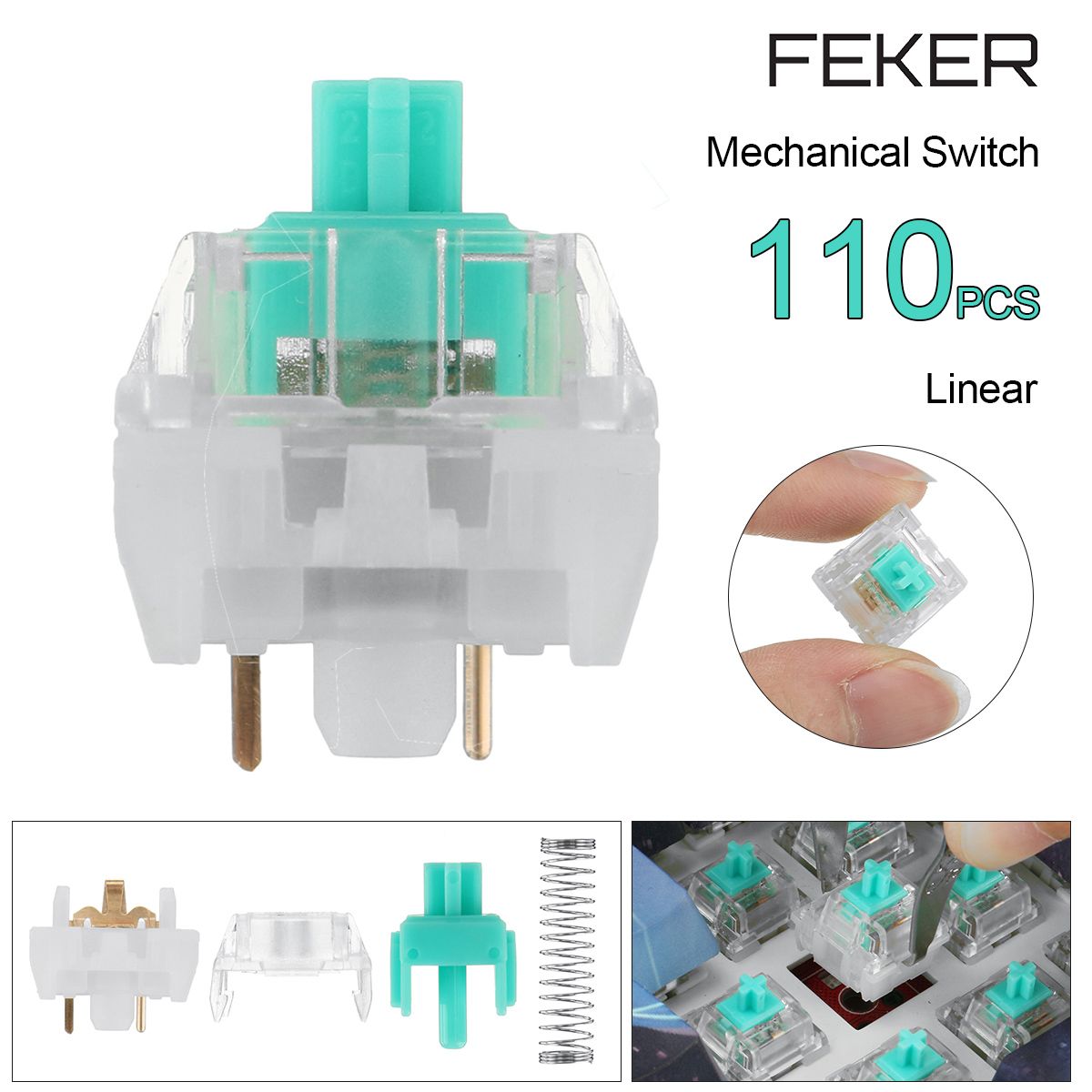 Feker-110-Pcs-Mechanical-Switches-Milk-Green-Switch-Transparent-PC-Top-Housing-3Pin-Linear-Switch-fo-1769133