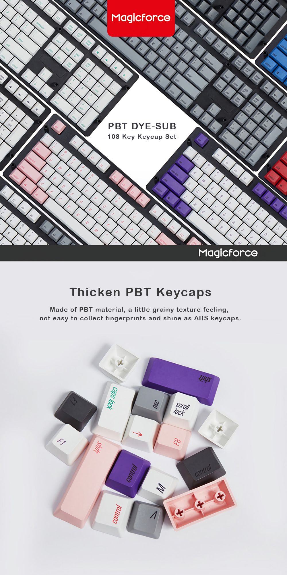 Magicforce-108-Key-White-Color-Black-Fonts-Dye-sub-PBT-Keycaps-Keycap-Set-for-Mechanical-Keyboard-1400201