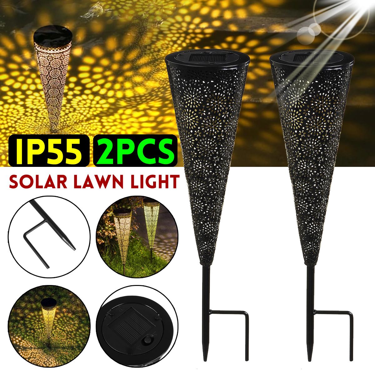 2Pcs-Solar-Powered-LED-Garden-Hollowed-Light-Floor-Decking-Patio-Decor-Yard-Lamp-1722009