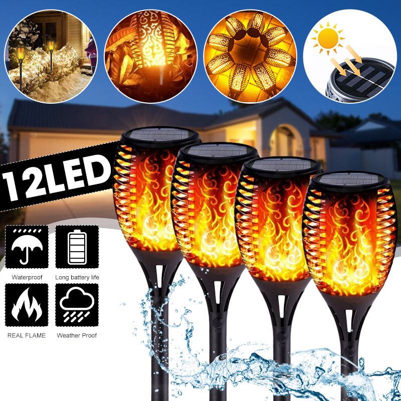 4Pcs--51CM-12LED-Solar-Flame-Lawn-Light-Warm-White-Waterproof-Outdoor-Garden-Fire-Torch-Lamp-1713538