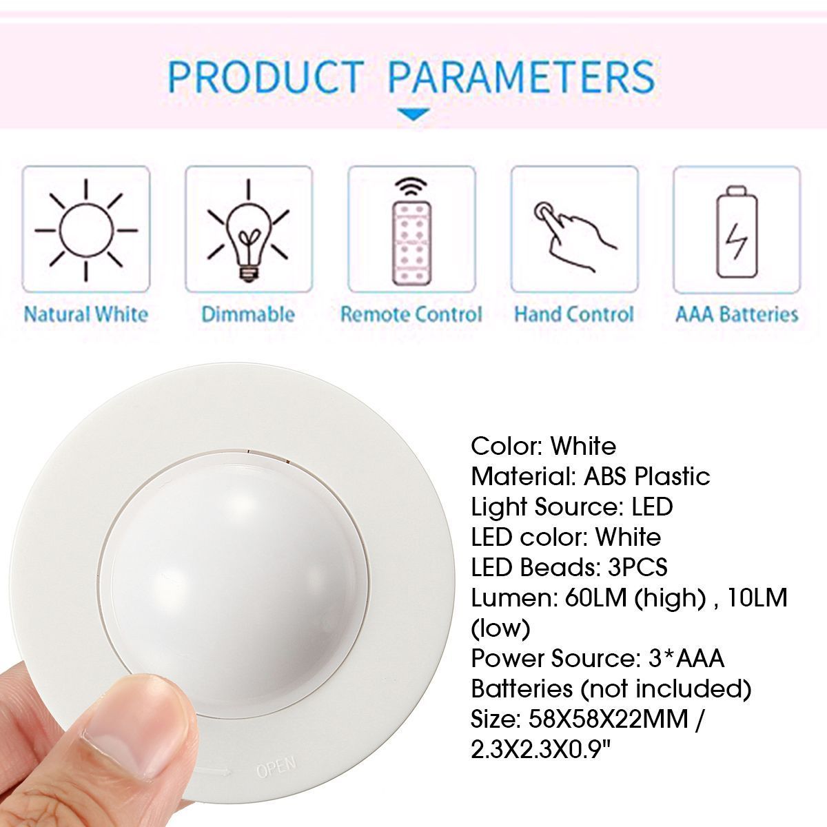 6PCS-Battery-Powered-LED-Under-Cabinet-Kitchen-Counter-Night-Light--2-Wireless-Remote-Control-1706628