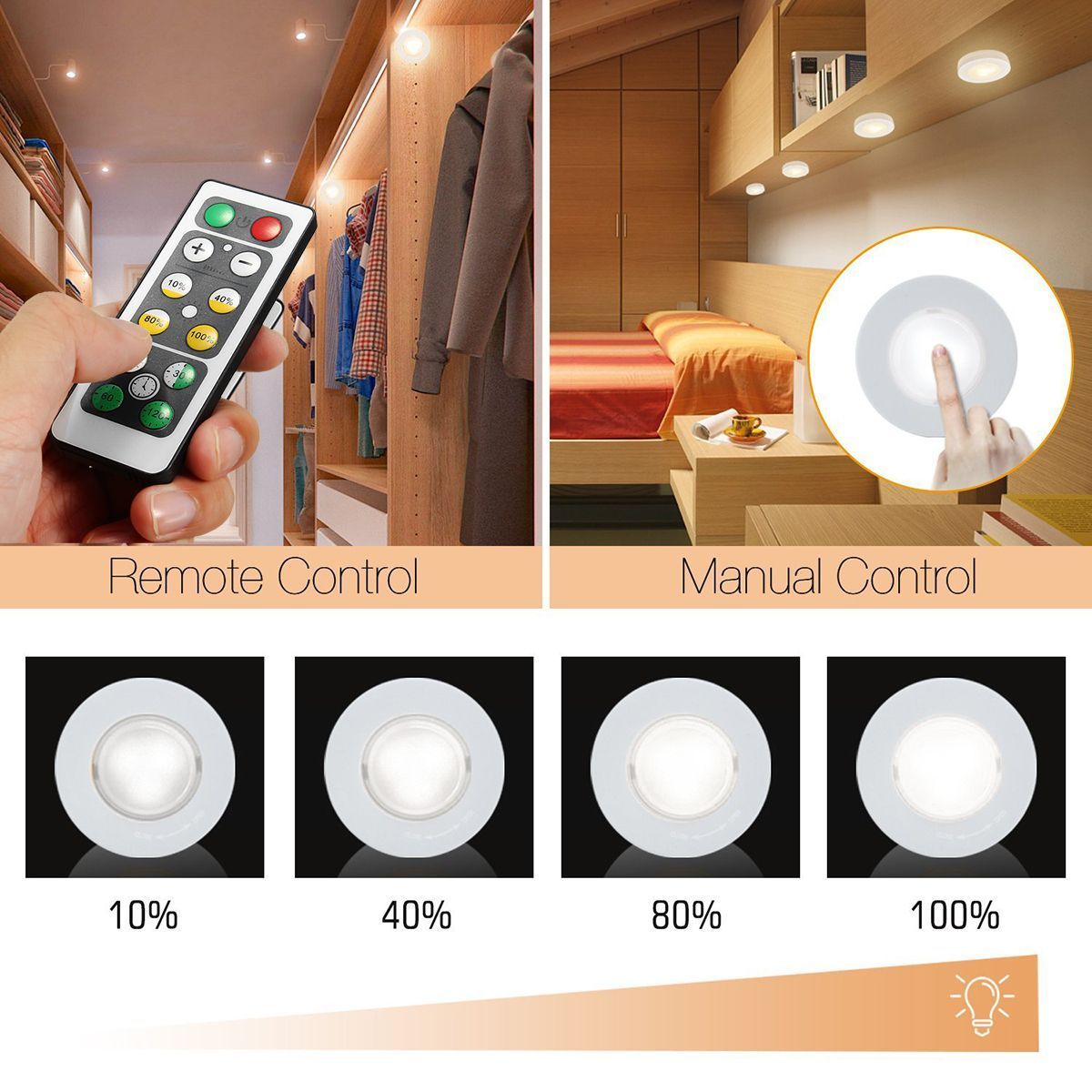 6PCS-Battery-Powered-LED-Under-Cabinet-Kitchen-Counter-Night-Light--2-Wireless-Remote-Control-1706628