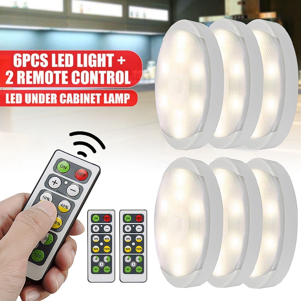 6pcs-1W-LED-Under-Cabinet-Light-Wall-Ceiling-Corridor-Night-Lamp-Remote-Control-4000K-1517257