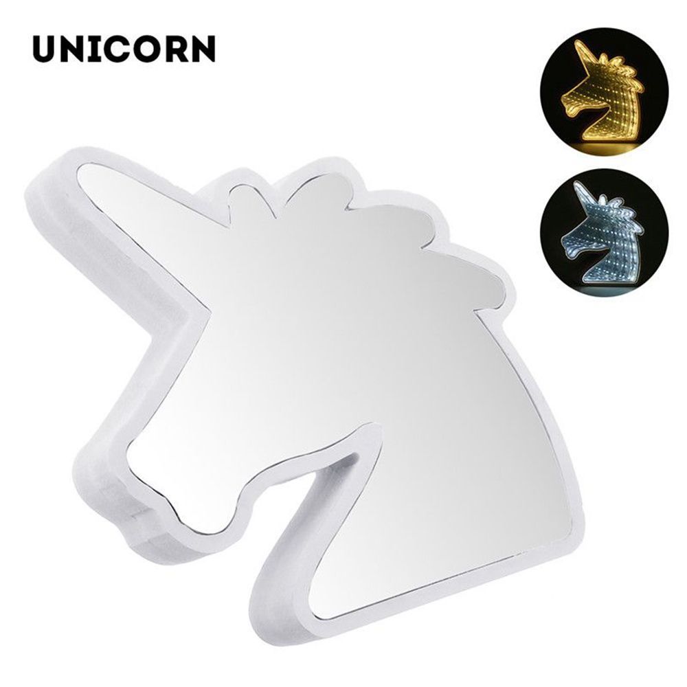 Creative-Cute-Unicorn-Mirror-Lamp-LED-Tunnel-Night-Light-for-Kid-Atmosphere-Light-WhiteWarm-White-1302999