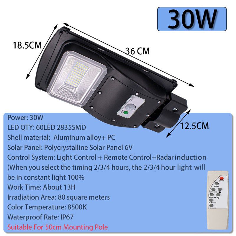 30W-60LED-Solar-Powered-Street-Light-8500K-LED-Wall-Lamp-Waterproof-IP67-LightRemote-Control-Commerc-1641507