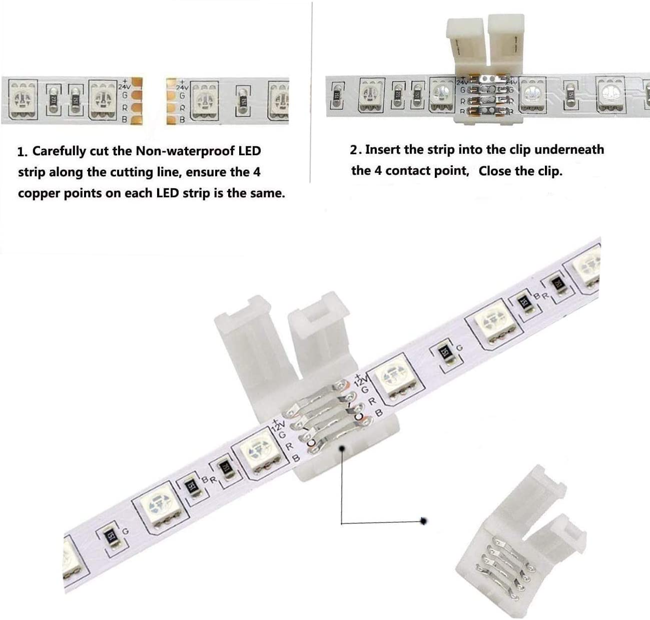 10Pcs-LED-Strip-Lights-with-RGBW-Solder-free-Quick-Connector-5pin-10mm-Buckle-Bayonet-Clip-Accessori-1724988