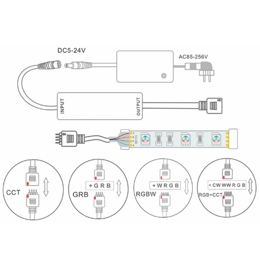 DC5-24V-Mini-Wireless-RF-RGBCCT-LED-Dimmer-Controller-Touch-Remote-Control-for-Strip-Light-1536524