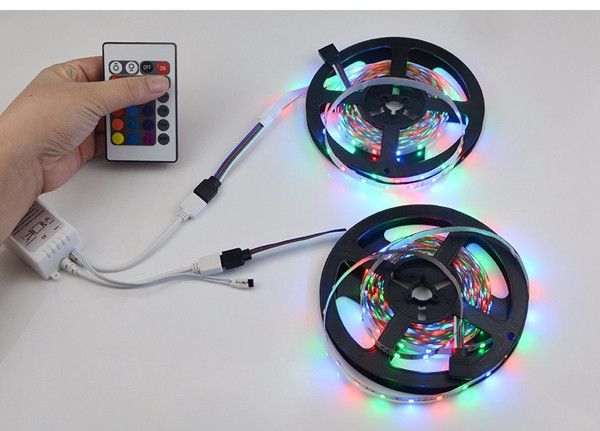 10M-SMD2835-Non-Waterproof-600-LED-RGB-Strip-Flexible-Tape-Light-Kit--24-Keys-Controller-DC12V-1107633