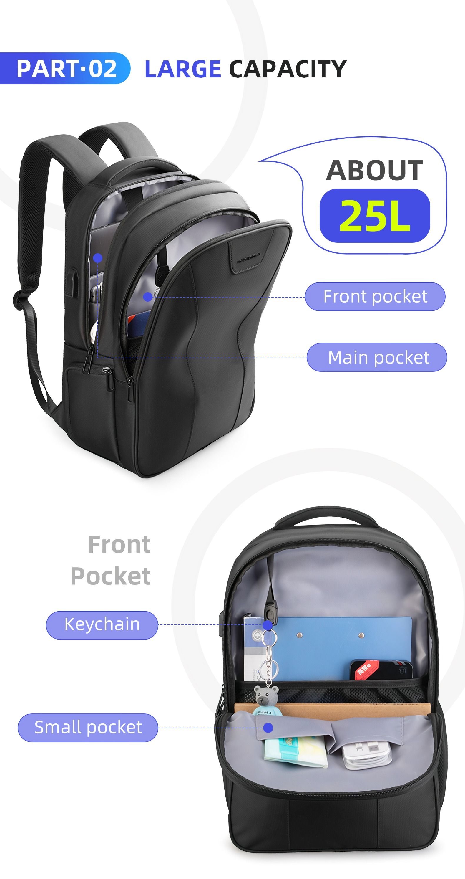 Mark-Ryden-MR9508--156-inch-Laptop-Backpack-Water-Resistant-With-USB-Charging-Travel-Bag-School-Bag-1673122