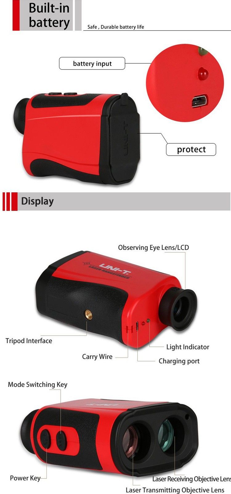 UNI-T-LR1500-1500M-Laser-Rangefinder-Distance-Meter-Monocular-Telescope-Ranging-Speed-Tester--Angle--1105508