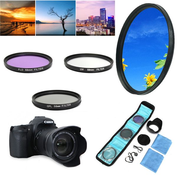 58mm-UV-FLD-CPL-Circular-Polarizing-Filter-Kit-Set-With-Lens-Hood-For-Canon-Camera-995445