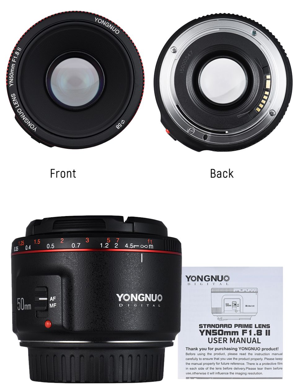 YONGNUO-YN-50mm-F18-II-Large-Aperture-Auto-Focus-AF-MF-Lens-for-Canon-Camera-1377998