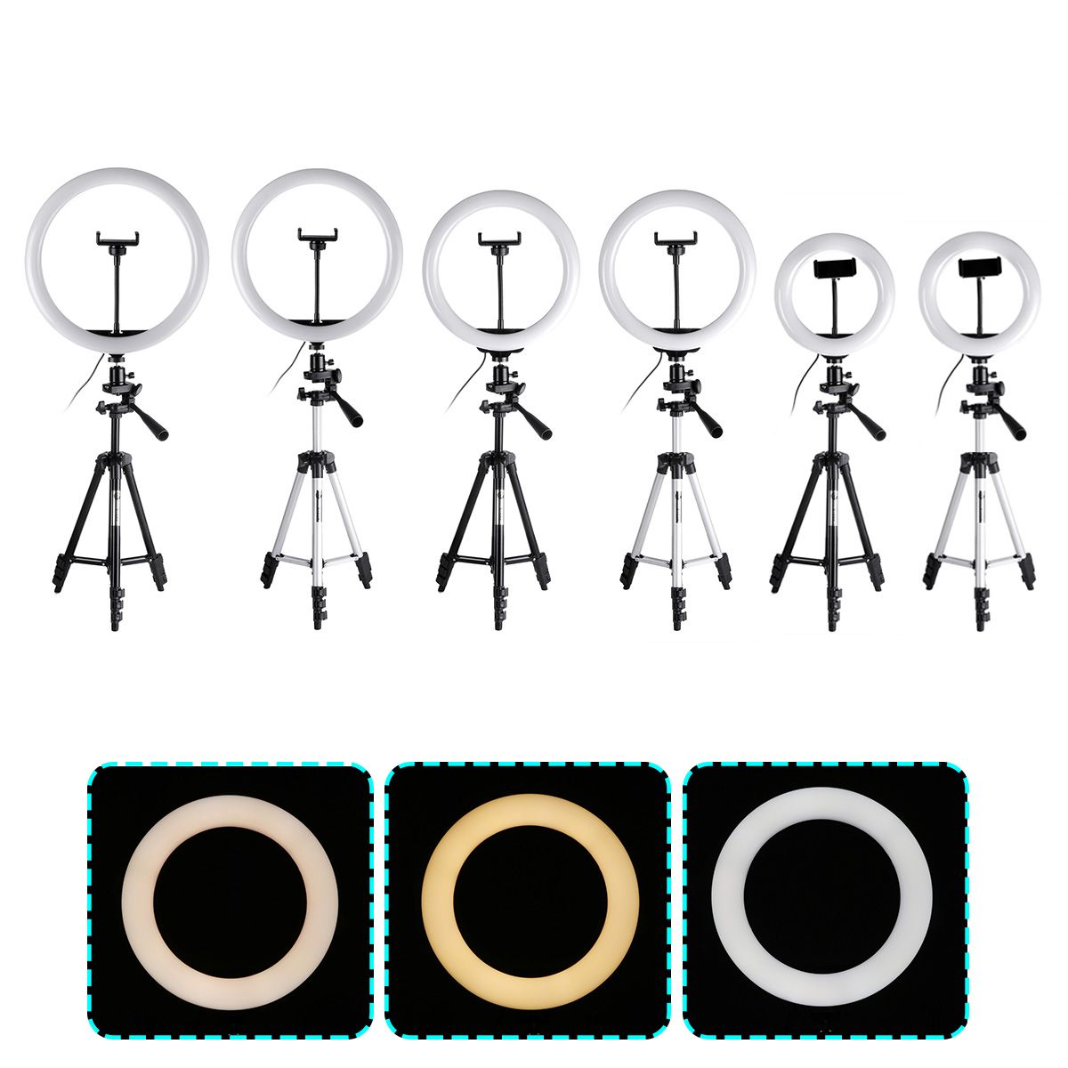 20cm-26cm-30cm-LED-Ring-Light-3500-6500K-3-Color-10-Brightness-Dimmable-Makeup-Beauty-Fill-Light-for-1707278