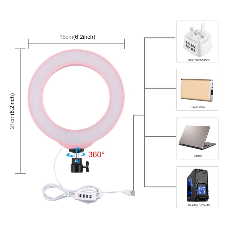 PULUZ-PU378F-USB-62-Inch-3-Modes-3200K-5500K-Dimmable-LED-Video-Ring-Light-with-Cold-Shoe-Tripod-Bal-1613710