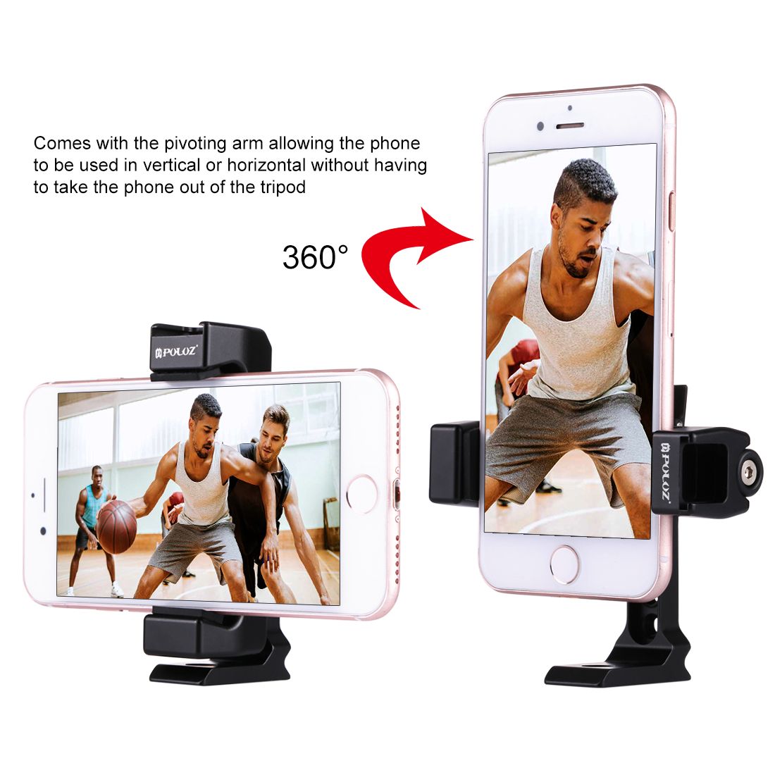 PULUZ-PU367-360-Degree-Rotating-Universal-Phone-Metal-Clamp-Clip-Holder-Bracket-for-Smartphones-1259912