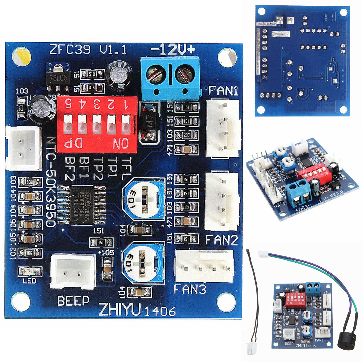 DC-12V-Four-Wire-Thermostat-PWM-PC-CPU-Fan-Temperature-Control-Speed-Controller-Module-997793