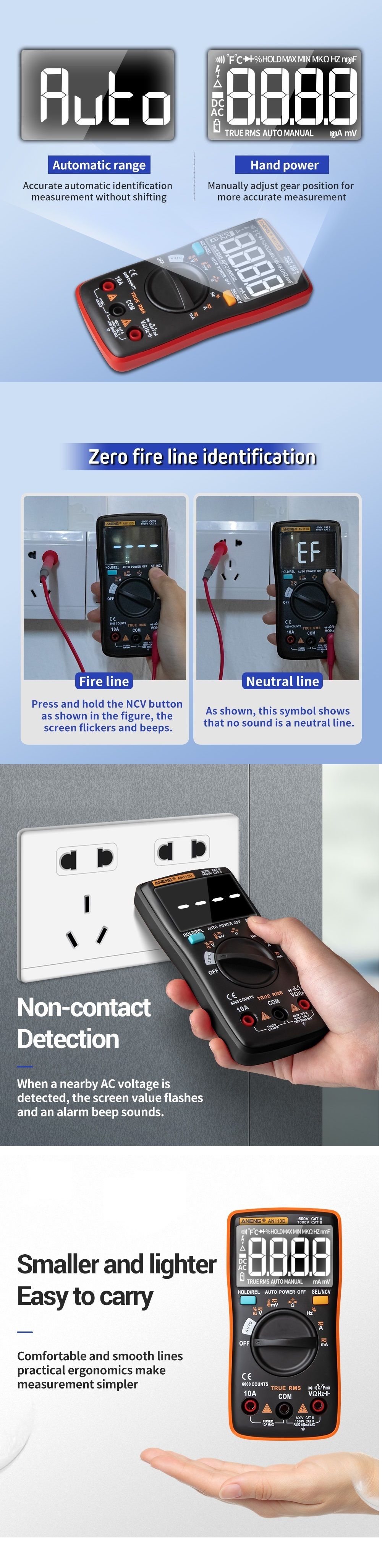 ANENG-AN113D-Intelligent--Auto-Measure-True--RMS-Digital-Multimeter-6000-Counts-Resistance-Diode-Con-1568882