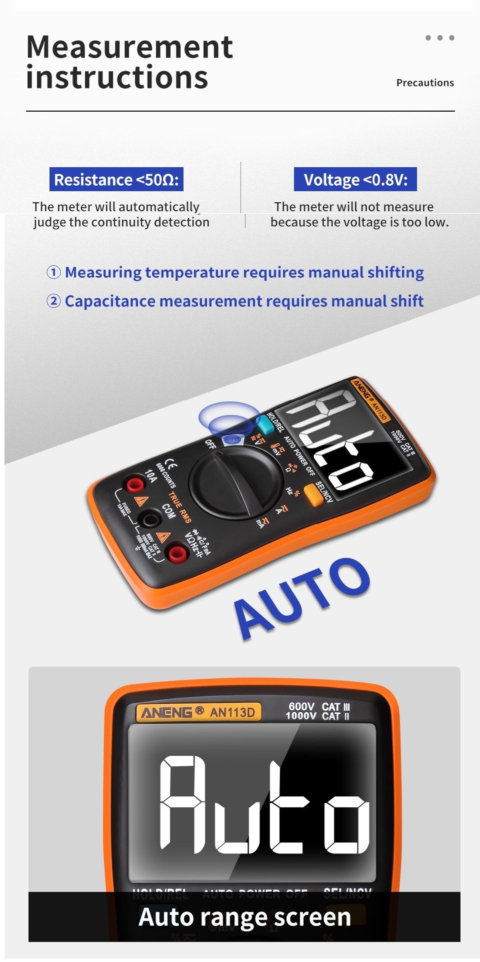 ANENG-AN113D-Intelligent--Auto-Measure-True--RMS-Digital-Multimeter-6000-Counts-Resistance-Diode-Con-1568882