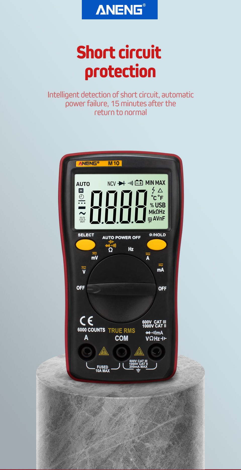 ANENG-M10-6000-Counts-Digital-Multimeter-ACDC-Ammeter-Voltmeter-Ohm-Meter-Tester-Capacitor-Buzzer-Mu-1451306