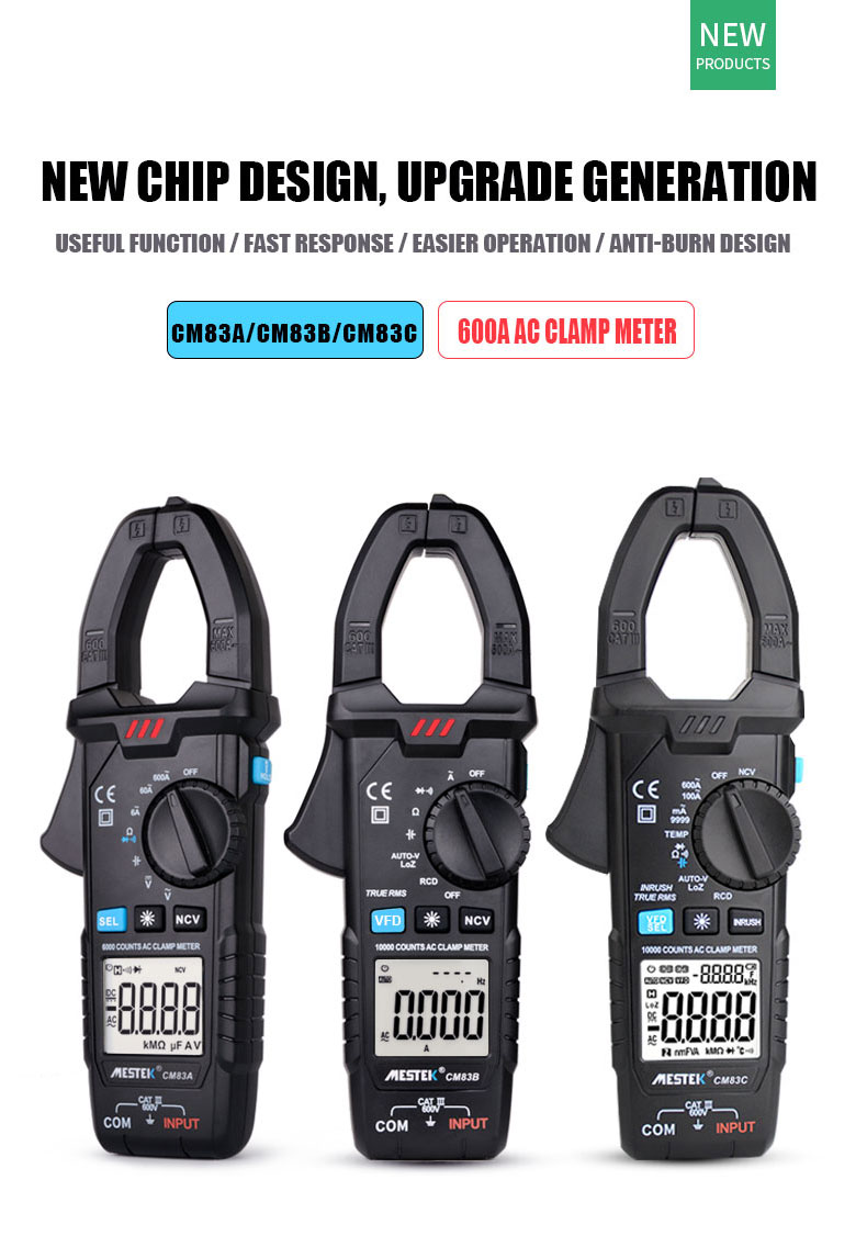 MESTEK-CM83B-Digital-Clamp-Meter-600A-AC-Current-ACDC-Voltage-Ohm-True-RMS-Auto-Range-VFD-Capacitanc-1709054