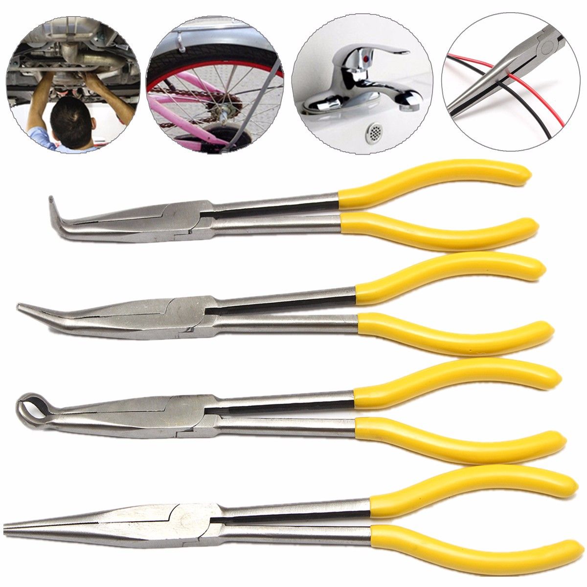 4Pcs-11-inch-Extra-Long-Nose-Pliers-Straight-Bent-Mechanic-Equipment-Hand-Tool-Set-1110676