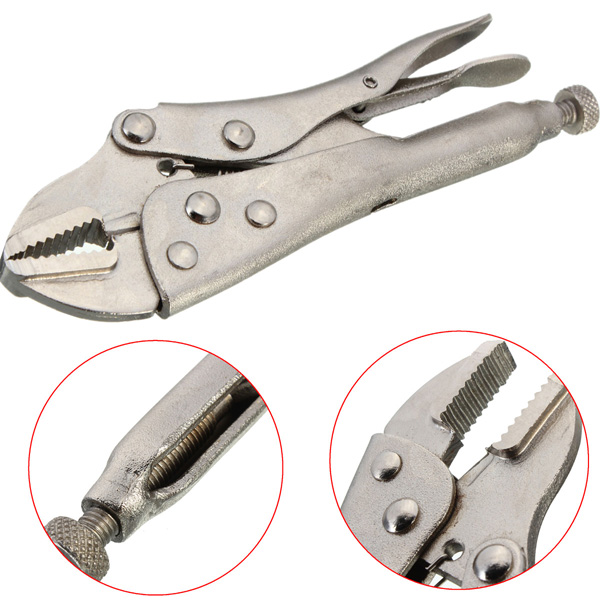 Metal-Curved-Jaw-Vice-Grip-Locking-Vice-Mole-Grip-Plier-Clamp-Wrench-Silver-987947