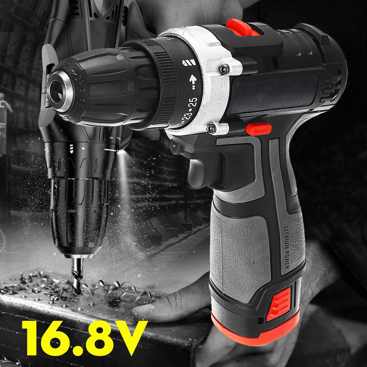 168V-Cordless-Drill-38quot-Keyless-Chuck-2-Speed-Electric-Screwdriver-Li-Ion-Battery-1492329