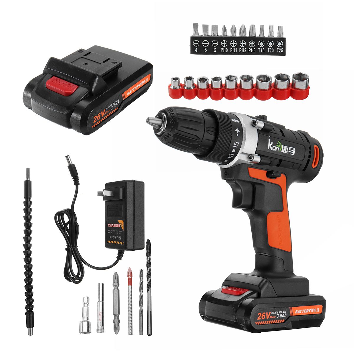 26V-350Nm-Cordless-Electric-Drill-151-Screw-Driver-Kit-with-3000mAh-Lithium-Battery-1403720