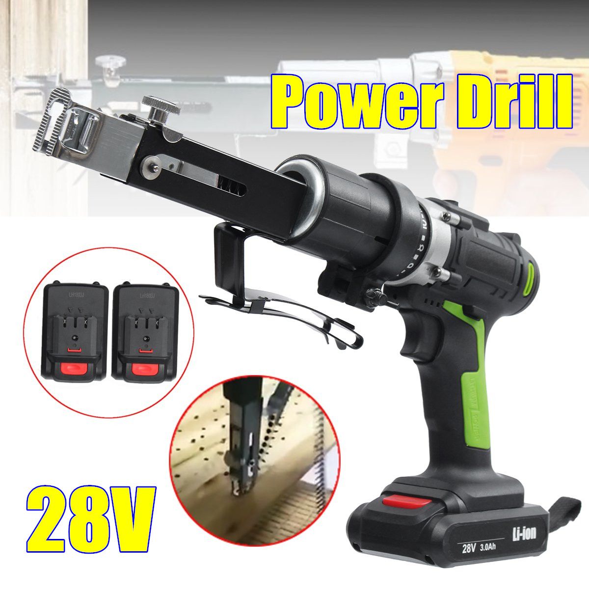 28V-Electric-Chain-Drill-Power-Drills-Chain-Gun-Rechargable-Elecreic-Drill-2-Batteries-1-Charger-1318858