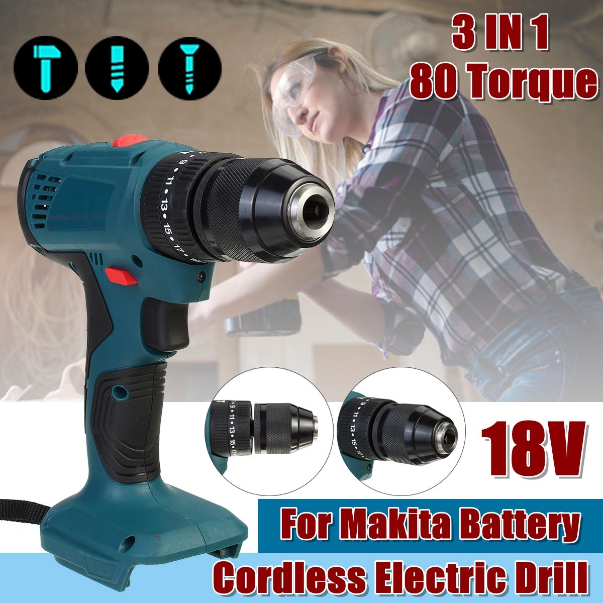 3-In-1-Cordless-Rechargeable-Electric-Screwdriver-Impact-Drill-10mm-for-18V-Makita-Battery-1704029