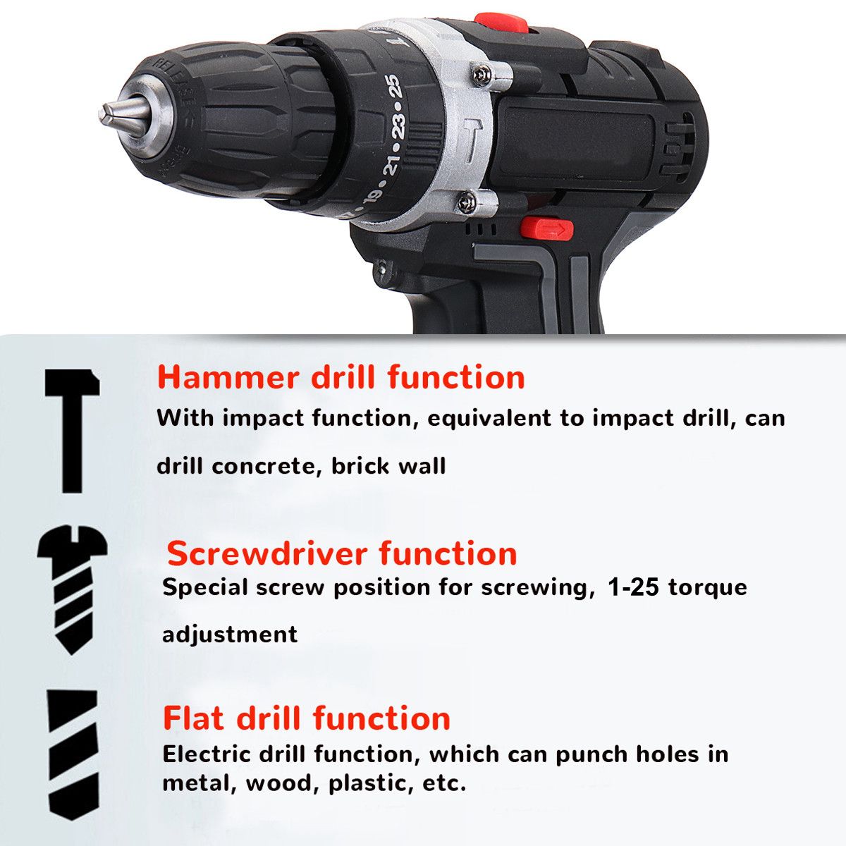 36V-25-28Nm-Electric-Power-Drills-Cordless-2-speed-Variable-with-LI-ION-Rechargeable-Battery-Kit-1408802