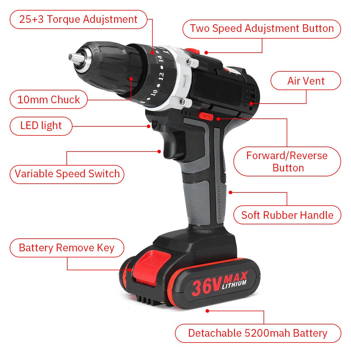 36V-5200mAh-Lithium-Cordless-Electric-Screwdriver-Power-Drill-Driver-W-1-or-2-Battery-1614455