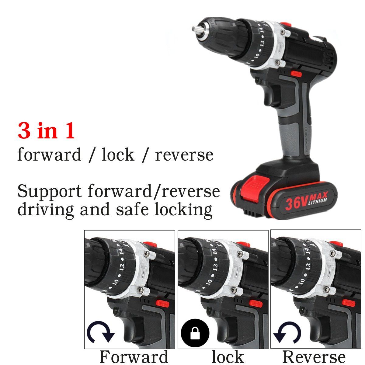 36V-5200mAh-Lithium-Cordless-Electric-Screwdriver-Power-Drill-Driver-W-1-or-2-Battery-1614455