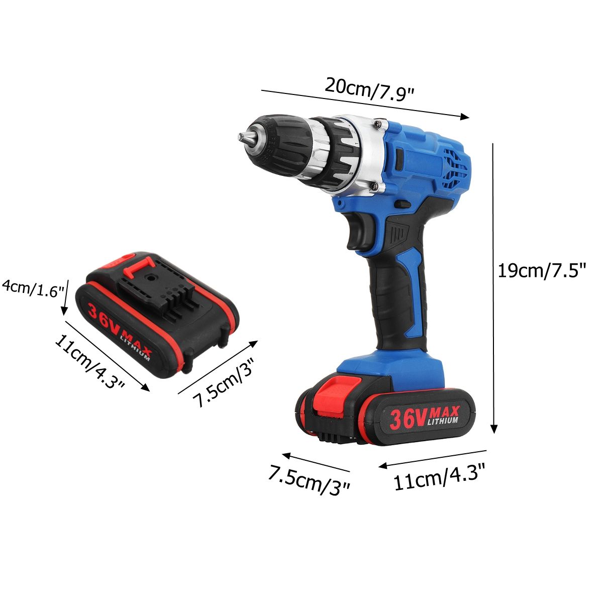 36V-Cordless-Power-Drill-Set-Double-Speed-Electric-Screwdriver-Drill-Power-Display-W-1-or-2-Li-Ion-B-1435859