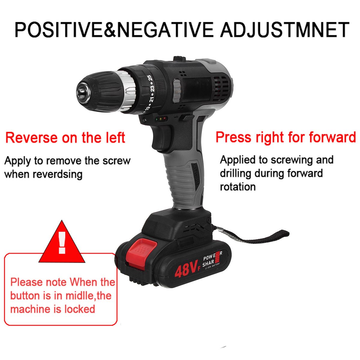 48VF-Cordless-Brushless-Electric-Impact-Drill-Screwdriver-Power-Tool-W-1-or-2-Battery-1707795