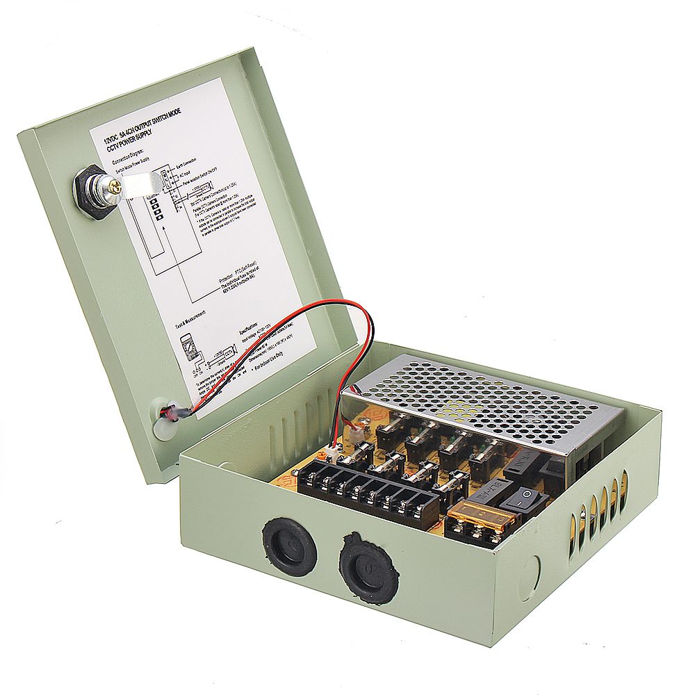 AC220-240V-to-DC12V-5A-4-Road-4CH-60W-AC-DC-Power-Supply-Module-Box-16216250mm-1488215