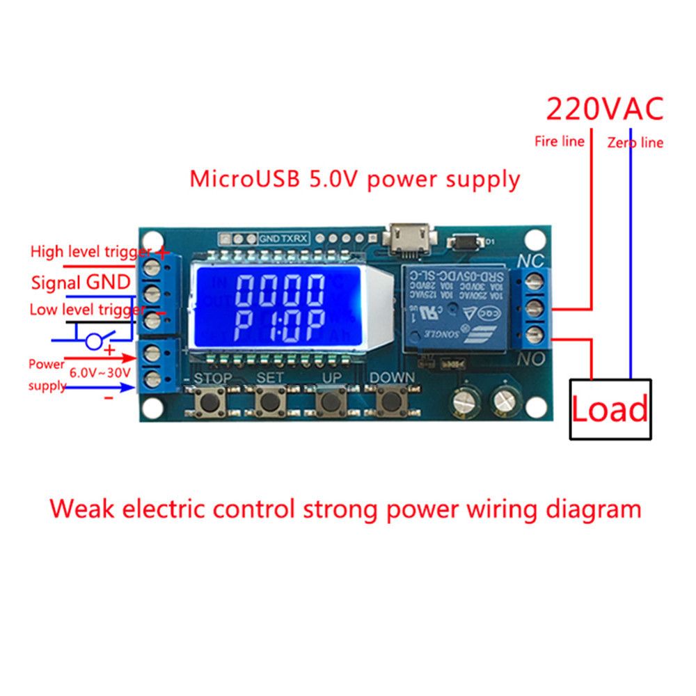 LCD-Display-Timer-Relay-Module-DC6-30V-Cycle-Timing-OFF-Trigger-Delay-Switch-DC-AC-Universal-Conduct-1529574