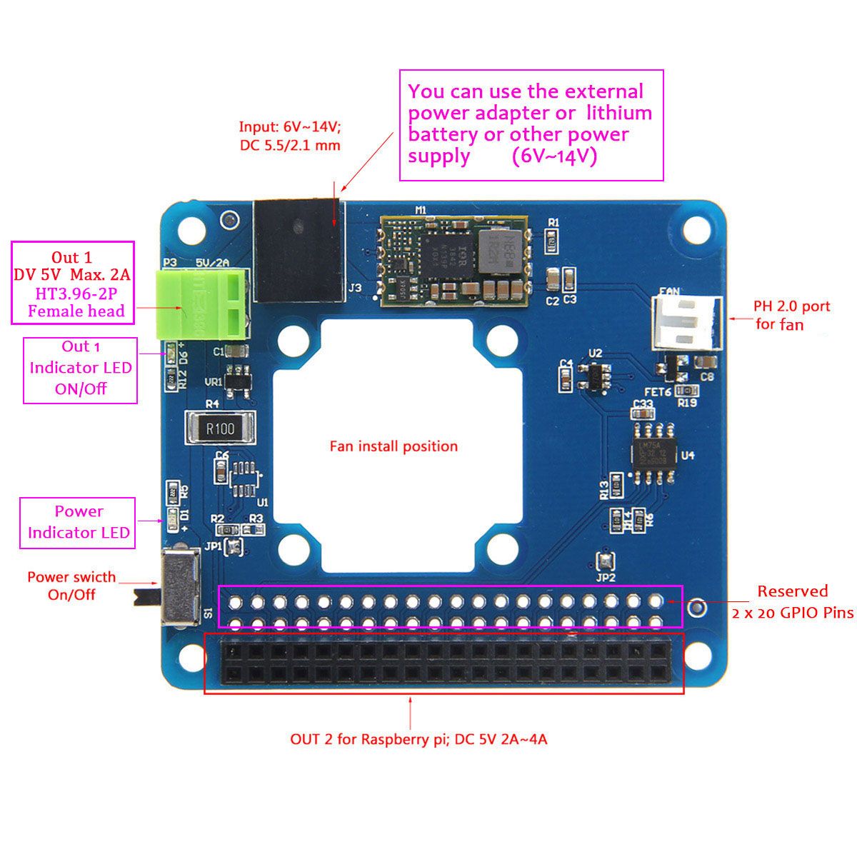 Geekworm-Temperature-Control-Fan-And-Power-Expansion-Board--Acrylic-Case--Copper-Heat-Sink-Kit-1150152