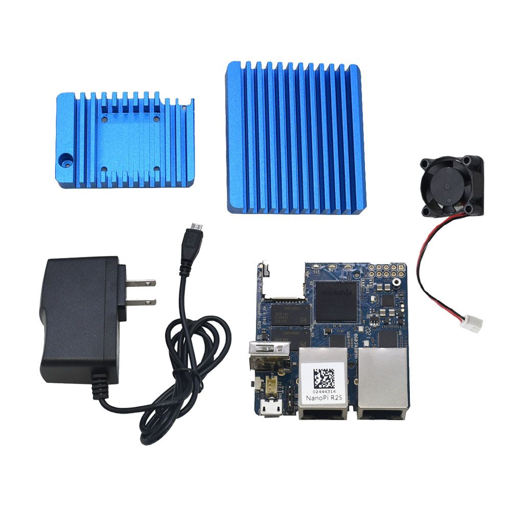 Nanopi-R2S-Mini-Router-Aluminum-Alloy-Metal-Protective-Cover-with-Cooling-Fan-5V-3A-Power-DIY-Kit-1748155