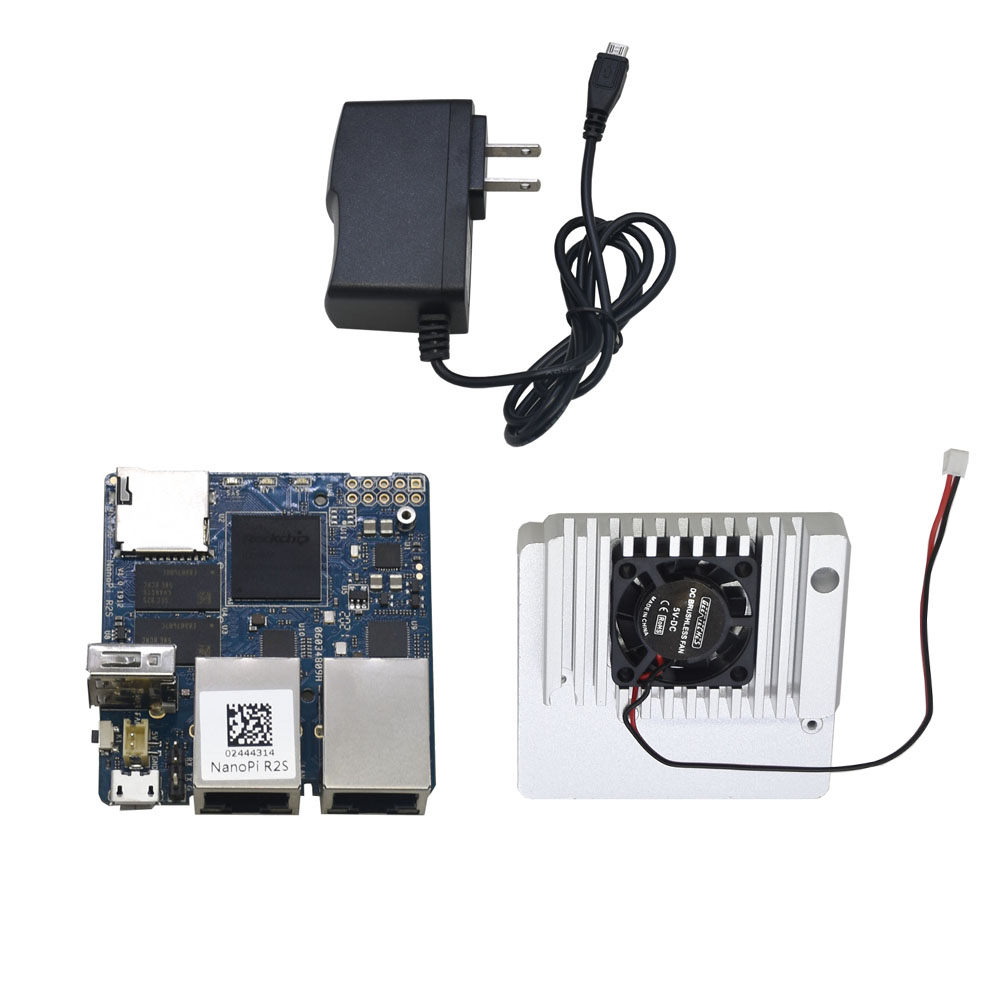 Nanopi-R2S-Mini-Router-Aluminum-Alloy-Metal-Protective-Cover-with-Cooling-Fan-5V-3A-Power-DIY-Kit-1748155