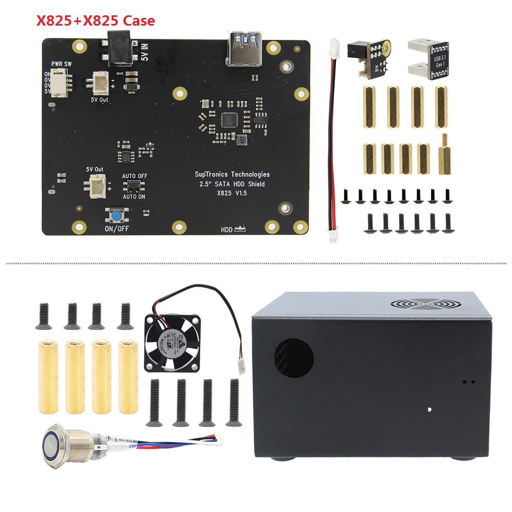 X825-25Inch-SATA-SDD-HDD-Storge-Expansion-Board-NAS-Support-USB-30-With-X735-Power-Manager--Power-Su-1606053