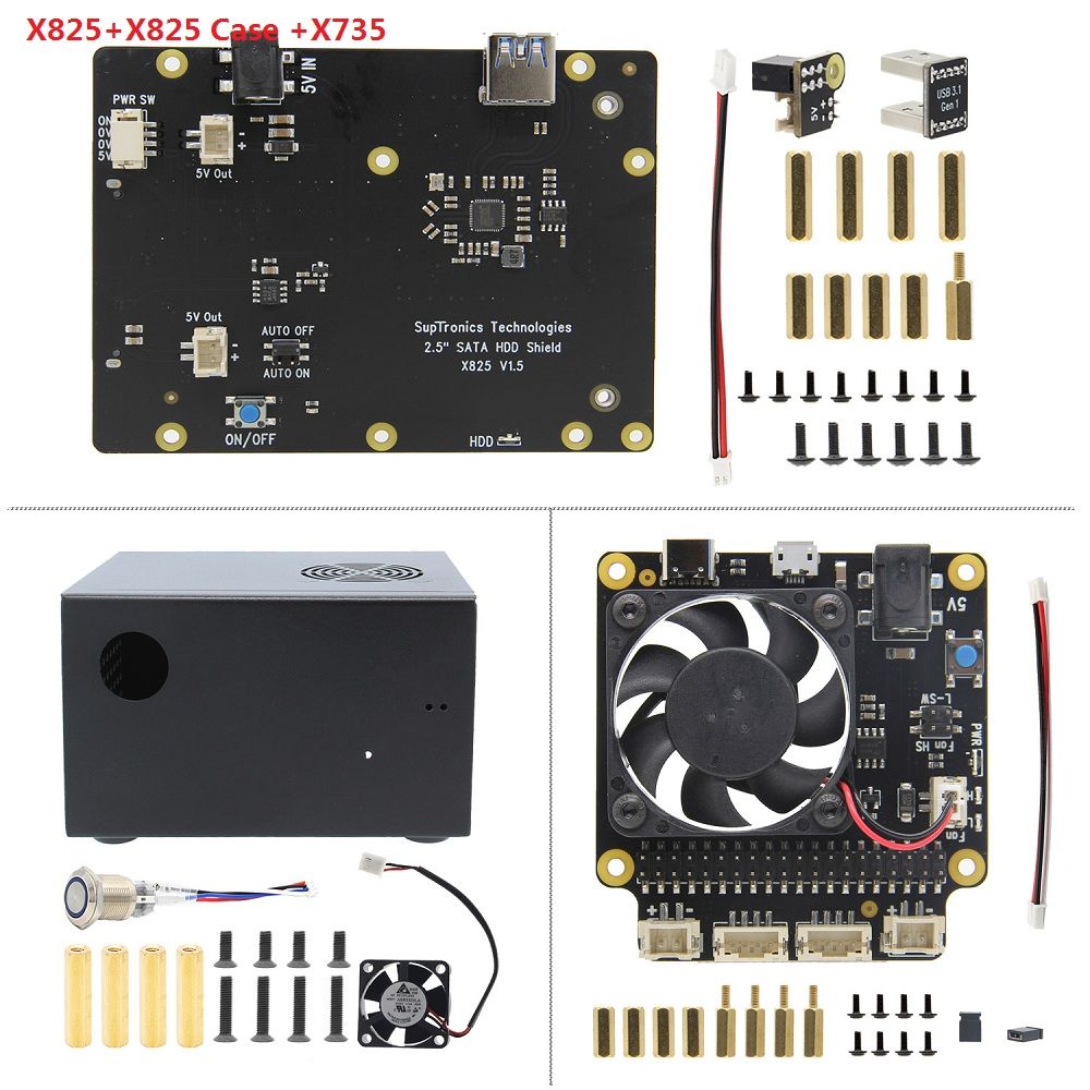 X825-25Inch-SATA-SDD-HDD-Storge-Expansion-Board-NAS-Support-USB-30-With-X735-Power-Manager--Power-Su-1606053