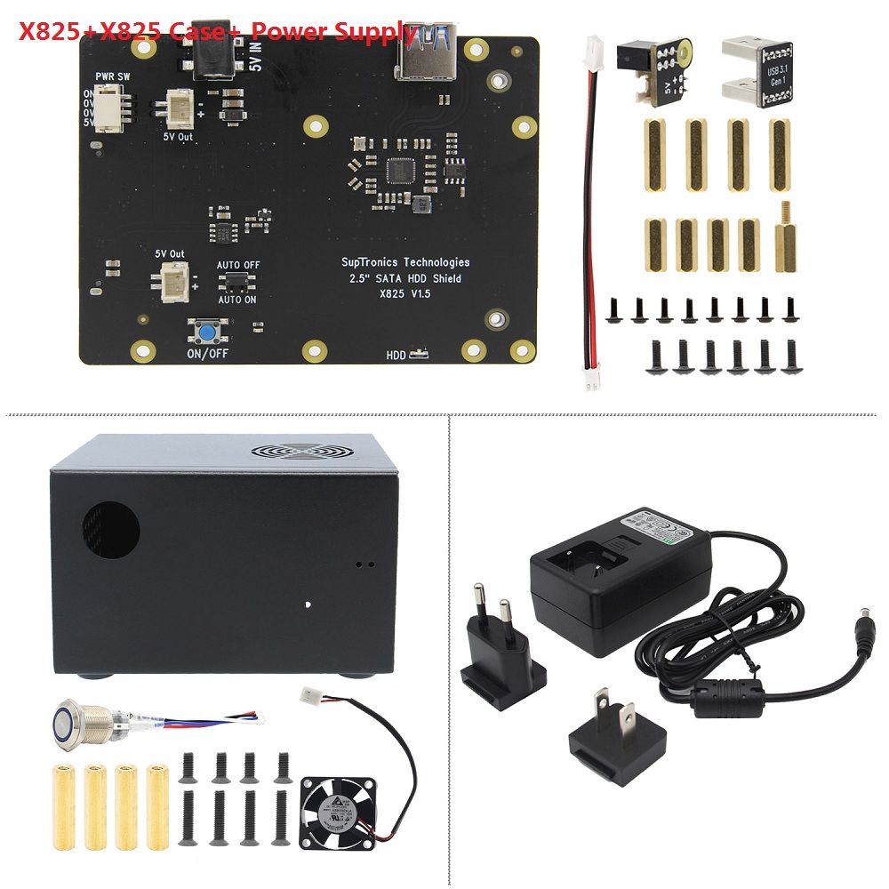 X825-25Inch-SATA-SDD-HDD-Storge-Expansion-Board-NAS-Support-USB-30-With-X735-Power-Manager--Power-Su-1606053