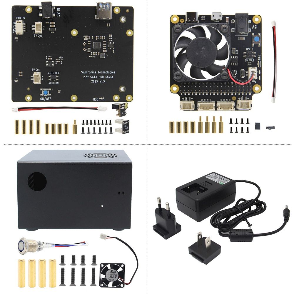 X825-25Inch-SATA-SDD-HDD-Storge-Expansion-Board-NAS-Support-USB-30-With-X735-Power-Manager--Power-Su-1606053