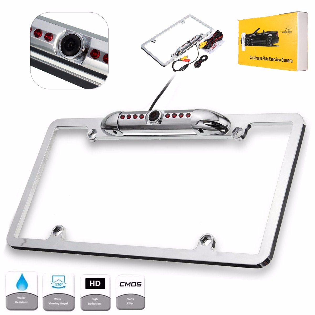 Car-License-Plate-FramE-mount-Rear-View-Backup-Camera-8-IR-Night-Vision-Light-1159199