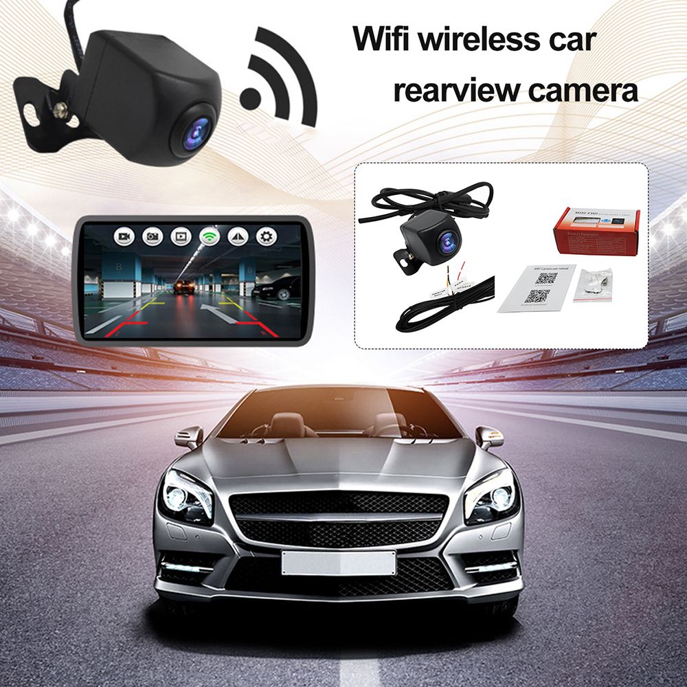 Wifi-Wireless--IP67-Waterproof-Car-Rearview-Camera-For-iOS--Android-Black-1659315